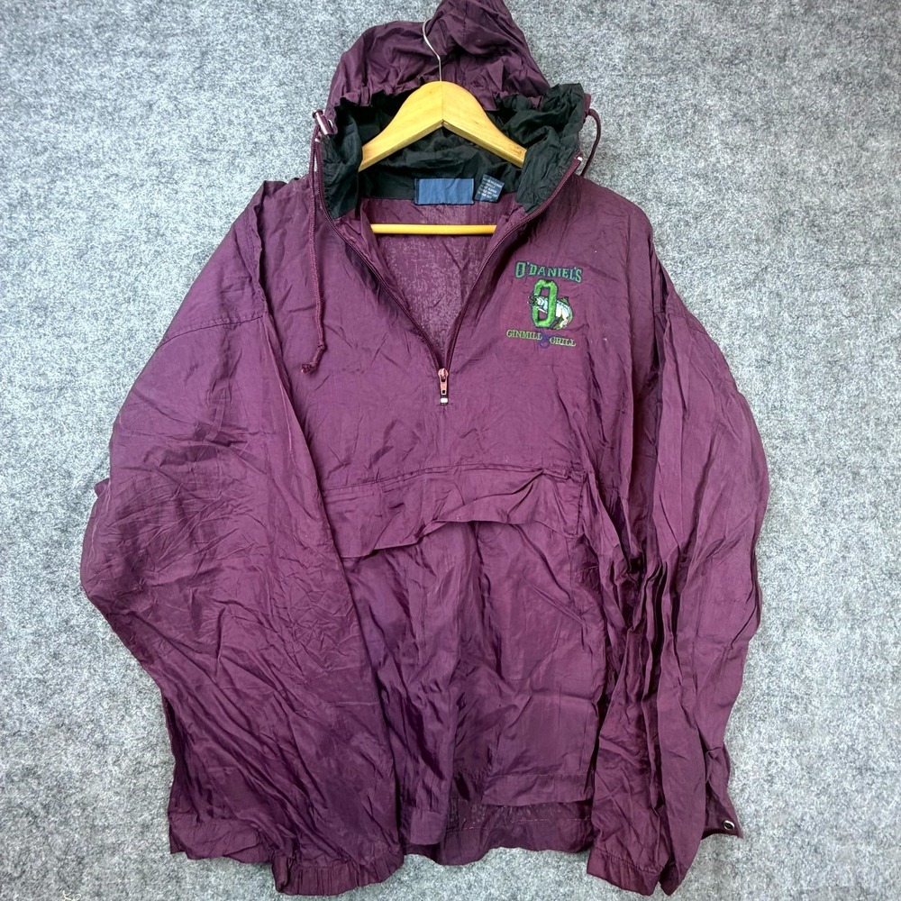 Vintage 90s Harvard Square O'Daniels Ginmill Grill Windbreaker‎ Jacket L Hooded